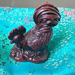 Feng Shui Rooster Zodiac Statue. Poly Resin in Mahogany color. 2 in stock. NEW